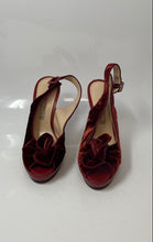 Load image into Gallery viewer, Luca Luca Womens Orange Buckle Peep Toe Bow Slingback Sandals Size 6
