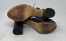 Load image into Gallery viewer, Aldo Womens Platina Black Leather Open Toe Adjustable Strap Platform Heels Sz 10
