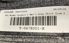 Load image into Gallery viewer, NFL Team Apparel Mens Gray Miami Dolphins 1/4 Zip Football Shirt Size Small
