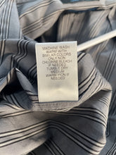 Load image into Gallery viewer, Murano Mens Gray Striped Comfort Slim Fit Collared Button-Up Shirt Size XL
