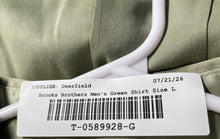 Load image into Gallery viewer, Brooks Brothers Mens Green Collared Long Sleeve Button-Up Shirt Size L
