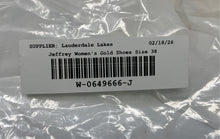 Load image into Gallery viewer, Jeffrey Womens Gold Leather Round Toe Slip-On Ballet Flats Size 38
