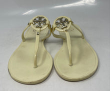Load image into Gallery viewer, Authentic Tory Burch Womens Mini Miller Ivory Thong Sandals Size 7 M Stained
