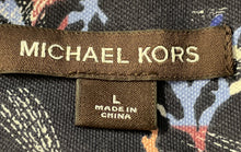 Load image into Gallery viewer, Michael Kors Mens Blue Coral Printed Short Sleeve Button-Up Shirt Size Large
