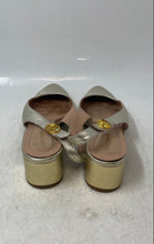 Load image into Gallery viewer, Cole Haan Womens The Go-To Gold Leather Block Heel Slingback Sandals Size 9
