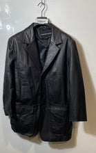 Load image into Gallery viewer, Charles Klein Mens Black Long Sleeve Collared Button-Front Leather Jacket Size M
