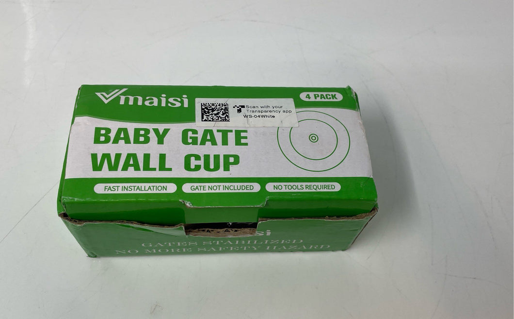 Vmaisi White Wall Cup Doorway Stairs 4 Pack Baby Safety Gates Open Box