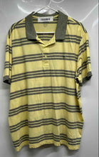 Load image into Gallery viewer, Lacoste Mens Yellow Gray Striped Short Sleeve Collared Polo Shirt Size 8
