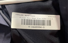 Load image into Gallery viewer, Michael Kors Womens Blue Long Sleeve Collared Button Front Cropped Jacket Size 4
