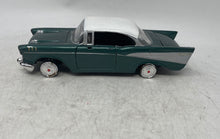 Load image into Gallery viewer, Vintage 1957 Chevrolet Bel Air Diecast Green And White Classic Model Car
