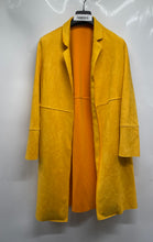 Load image into Gallery viewer, Zara Womens Yellow Long Sleeve Notch Lapel Open Front Overcoat Size Small
