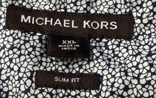 Load image into Gallery viewer, Michael Kors Mens Blue White Floral Print Slim Fit Button-Up Shirt Size XXL
