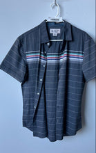 Load image into Gallery viewer, Penguin Mens Multicolor Striped Printed Short Sleeve Button-Up Shirt Size L
