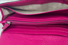 Load image into Gallery viewer, Michael Kors Womens Pink Pebbled Leather Inner Divider Flap Bifold Wallet
