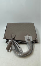 Load image into Gallery viewer, Nine West Womens Chelsay Beige Signature Embossed Leather Satchel Bag With Tags
