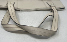 Load image into Gallery viewer, Fossil Womens Beige Pebbled Leather Studded Dual Front Pockets Zip Top Tote Bag
