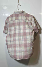 Load image into Gallery viewer, Lucky Brand Mens Pink White Plaid Short Sleeve Button-Up Shirt Size Large
