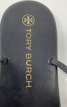 Load image into Gallery viewer, Authentic Tory Burch Womens Capri Black Leather Thong Sandals Size 8.5M Damaged
