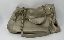 Load image into Gallery viewer, Nicole Miller Womens Gold Leather Studded Double Handle Shoulder Handbag
