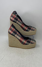 Load image into Gallery viewer, Polo Ralph Lauren Womens Madras Multicolor Plaid Wedge Espadrille Heels Size 10
