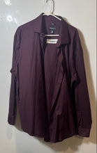 Load image into Gallery viewer, Kenneth Cole Awearness Mens Wine Long Sleeve Slim Fit Dress Shirt Size 18.5 Tall
