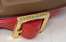 Load image into Gallery viewer, Authentic Tory Burch Womens Red Leather Studded Buckle Thong Sandals Size 7.5M
