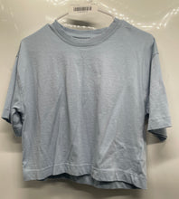 Load image into Gallery viewer, Zara Girls Blue Cotton Short Sleeve Crew Neck Cropped T-Shirt Size 13-14 Years
