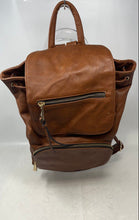 Load image into Gallery viewer, Aldo Womens Brown Faux Leather Zipper Pockets Adjustable Strap Luxury Backpack
