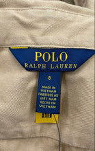 Load image into Gallery viewer, Authentic Polo Ralph Lauren Girls Beige Cotton Long Sleeve Shirt Dress Size 8
