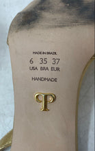 Load image into Gallery viewer, Paula Torres By Ana Paula Siebert Womens Gold Leather Slingback Sandals Size 6

