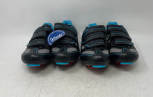 Load image into Gallery viewer, Lot Of 2 Pair Flywheel Womens Fly Fierce Black Gray Blue Cycling Shoes 37 W/Tag
