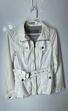 Load image into Gallery viewer, Zara Basic Womens White Cotton Belted Long Sleeve Full-Zip Utility Jacket Sz XS

