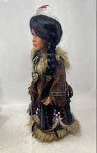 Load image into Gallery viewer, Cathay Collection Native American Themed Black Hair Brown Eyes Porcelain Doll
