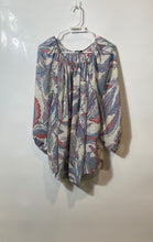 Load image into Gallery viewer, Champs Womens Multicolor Paisley 3/4 Sleeve Pleated Round Neck Blouse Top Sz 3X
