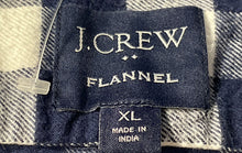 Load image into Gallery viewer, J.Crew Mens Blue White Plaid Cotton Flannel Long Sleeve Button-Up Shirt Size XL

