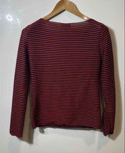 Load image into Gallery viewer, Authentic Giorgio Armani Womens Red Black Striped Long Sleeve T-Shirt Size 38
