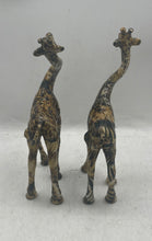 Load image into Gallery viewer, La Vie Kissing Giraffes Figurines Animal Print Entwined Animal Statue Set Of 2
