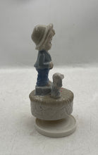 Load image into Gallery viewer, Young Boy With Puppy Home Decor Porcelain Musical Figurine Collectible
