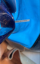 Load image into Gallery viewer, Authentic Tory Burch Womens Jesse Blue Brown Mini Tote Handbag Damaged
