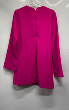 Load image into Gallery viewer, Zara Womens Pink Long Sleeve Back Zip Mini Keyhole Shift Dress Size Large

