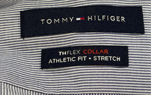 Load image into Gallery viewer, Tommy Hilfiger Mens Blue Printed Athletic Fit Stretch Dress Shirt Size 16 1/2
