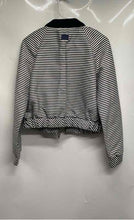 Load image into Gallery viewer, Armani Exchange Womens Black White Striped Full-Zip Bomber Jacket Size XS
