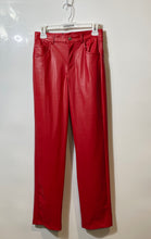 Load image into Gallery viewer, Zara Womens Red Flat Front Straight-Leg Trouser Pants Size XS With Tag
