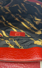 Load image into Gallery viewer, Anne Klein Womens Red Faux Leather Chain Double Handle Shoulder Handbag
