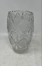 Load image into Gallery viewer, Bohemian Clear Crystal Cut Etched Art Glass Frosted Decorative Vase Collectible
