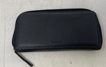 Load image into Gallery viewer, Kenneth Cole Womens Black Pebbled Leather Inner Divider Zip-Around Wallet
