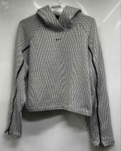 Load image into Gallery viewer, Nike Womens Gray Abstract Long Raglan Sleeve Cropped Pullover Hoodie Size M
