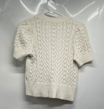 Load image into Gallery viewer, Express Womens Clarissa Beige Short Sleeve Cable Knit Cardigan Sweater Size S
