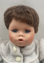 Load image into Gallery viewer, Vintage Porcelain Short Brown Hair And Blue Eyes Collectible Baby Doll
