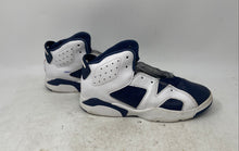 Load image into Gallery viewer, Nike Boys Air Jordan 6 Retro White And Blue Sneaker Shoes Size 2.5Y Missing Lace
